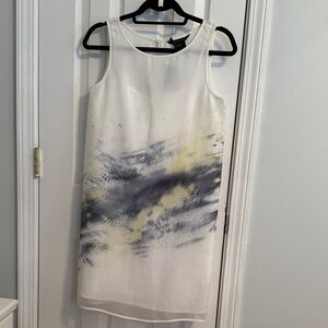 Armani Exchange White and Gray Sleeveless Cocktail Dress New Size 4